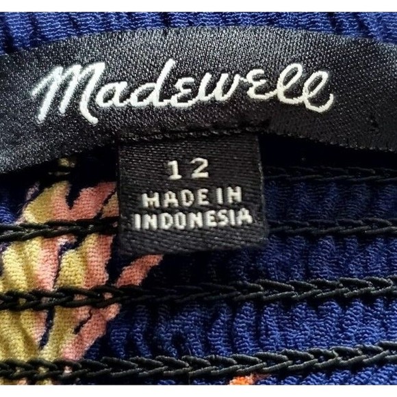 Madewell Womens Sz 12 Tie-Front Culotte Blue Floral Jumpsuit Zip Close EUC - Picture 4 of 7